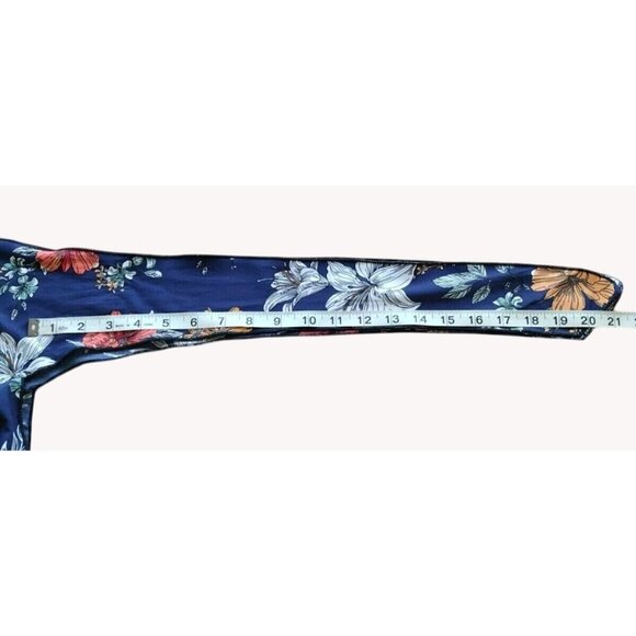 Shein Curve Top 0xl Wrap Short Sleeve Floral Hawaiian Beach - Picture 11 of 12